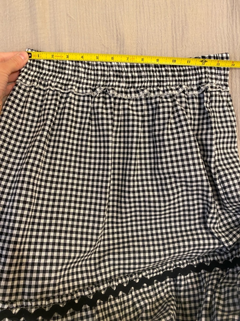 DEJA BLUE Set Black & White Gingham TOP & Tiered Maxi Skirt - Women. Size M - Picture 10 of 13